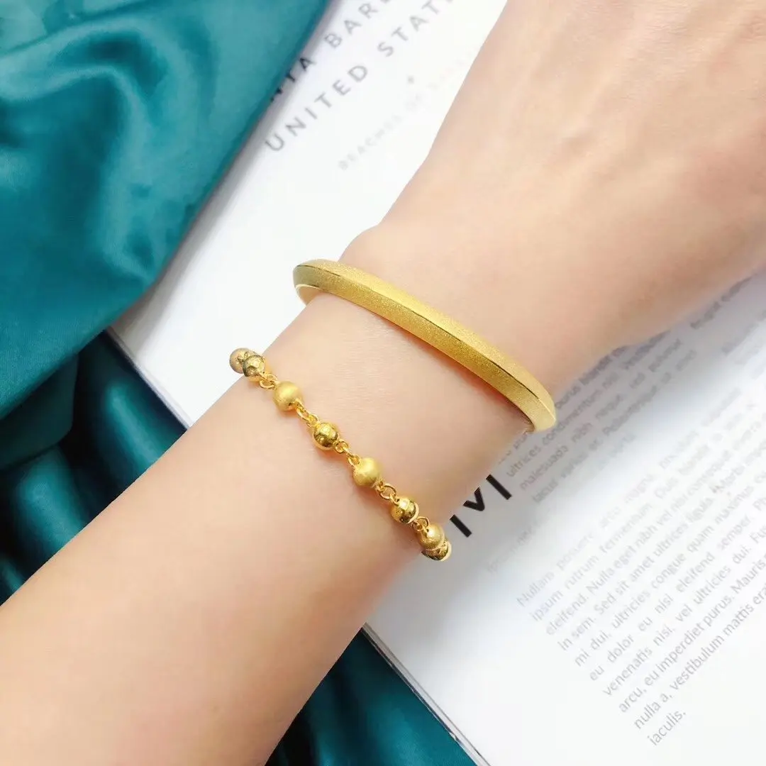 

HX 24K Pure Gold Bracelet Real 999 Solid Gold Bangle Upscale Beautiful Romantic Trendy Classic Jewelry Hot Sell New 2020