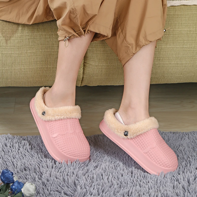 

Winter Girl Children Kids Mules Warm Clogs Cover Crocks Sandals Slippers Cotton padded Shoes For Girls EUR31 32 33 34 35 36