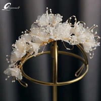 bride pearls crown wedding hair accessories tiara for girl accessori capelli diadema corona korona headwear bridal flower crowns