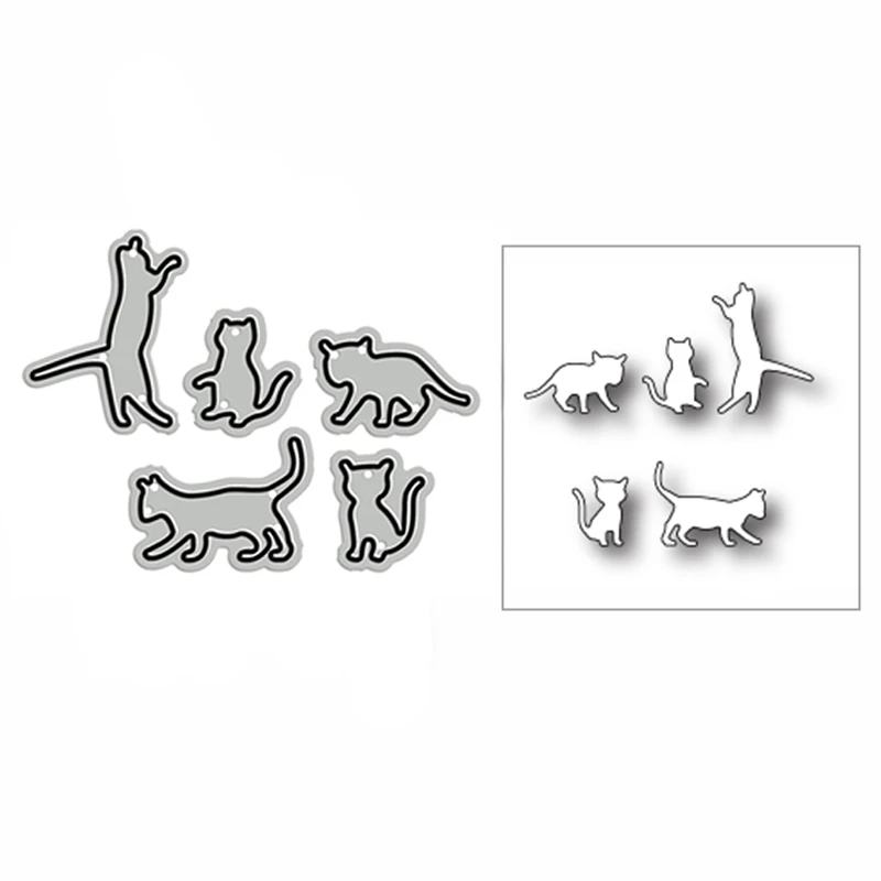 

Новинка играющие кошки, набор металлических форм для скрапбукинга и изготовления открыток, 2020