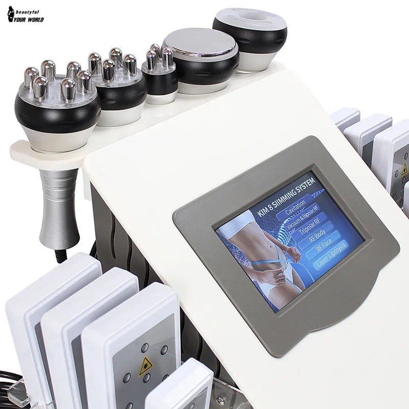 

40k Ultrasonic Liposuction Cavitation Loss Weight Machine 8 Pads LLLT Lipo Vacuum Laser Slimming Apparatus Skin Care Equipment
