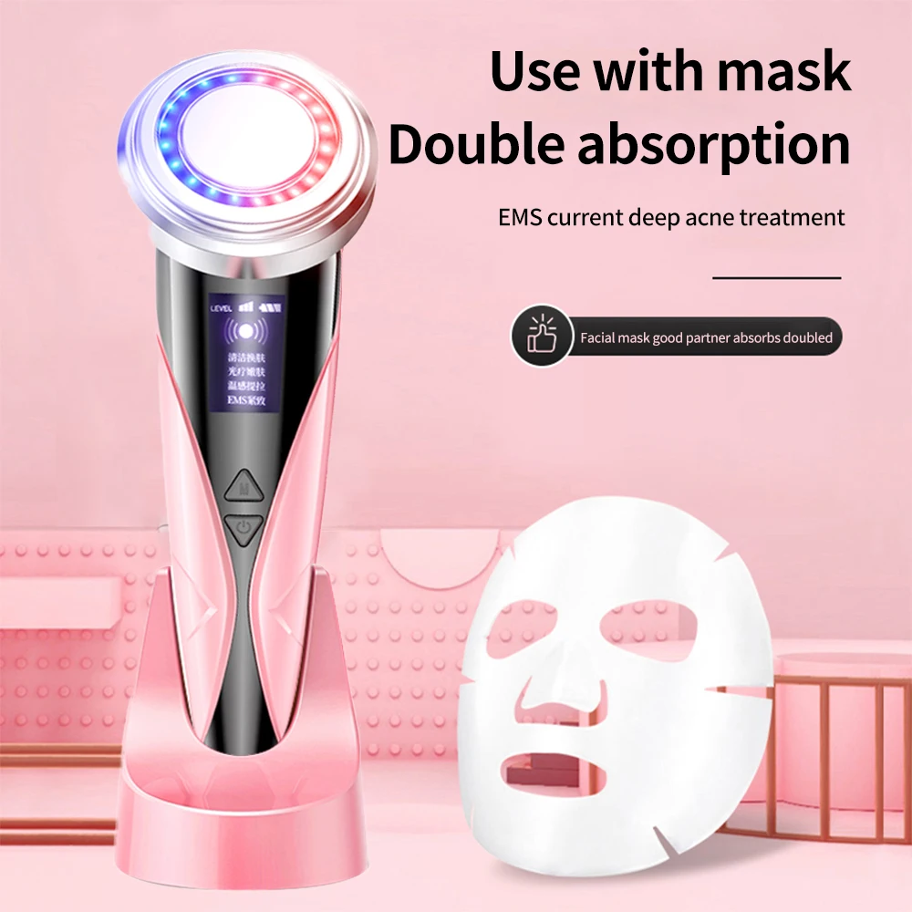 

EMS Facial Massager Mesotherapy Machine RF Face Lift Device LED Radio Frequency Microcurrent Skin Rejuvenation Wrinkle Removal