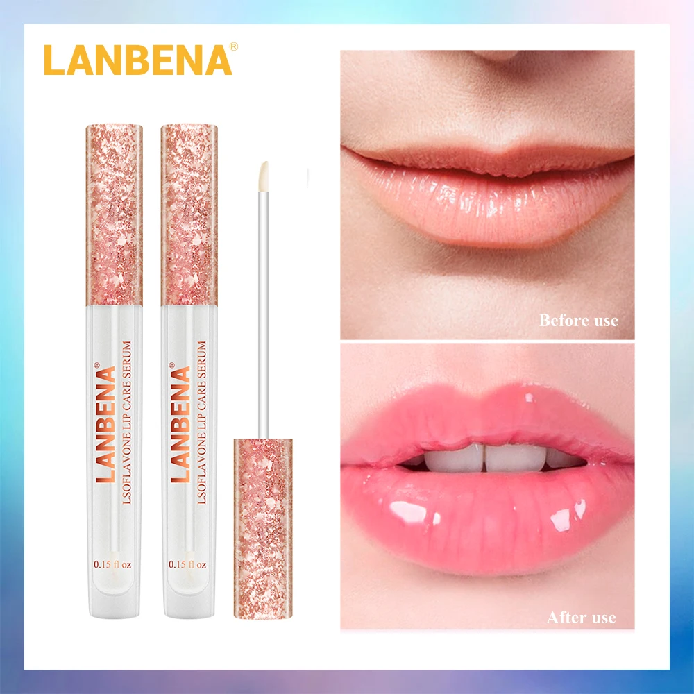 LANBENA Lsoflavone, сыворотка для ухода за губами, маска для губ, увеличивающая эластичность губ, Восстанавливающая увлажняющая маска, 2 шт
