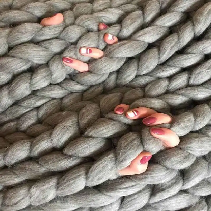 Одеяло крупной ручной вязки крючком Толстая линия гигантская Пряжа Вязание