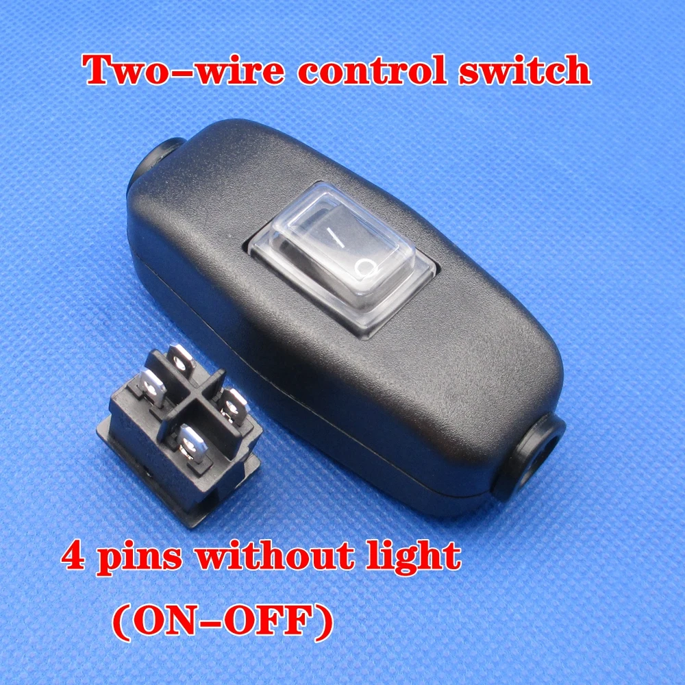 4 pins without light 1 шт. ВКЛ/ВЫКЛ для настольная лампа кровать светильник шнур из водонепроницаемого материала в линии кулисный переключатель Запчасти комплект со светодиодным индикатором светильник 6A250V 10A125VAC - Цвет: 4 pins without light
