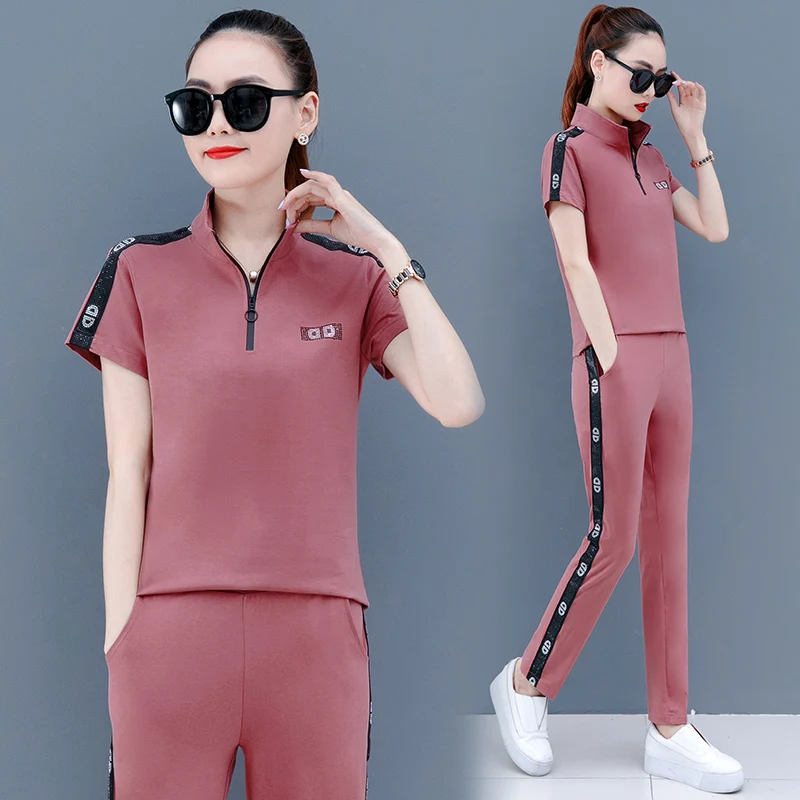 Летние брюки комплект из 2 предметов Свободный Повседневный Топ с коротким