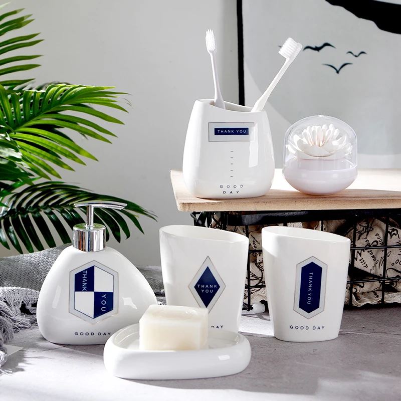 Набор керамических аксессуаров для ванной комнаты комплект из 6/7 предметов в