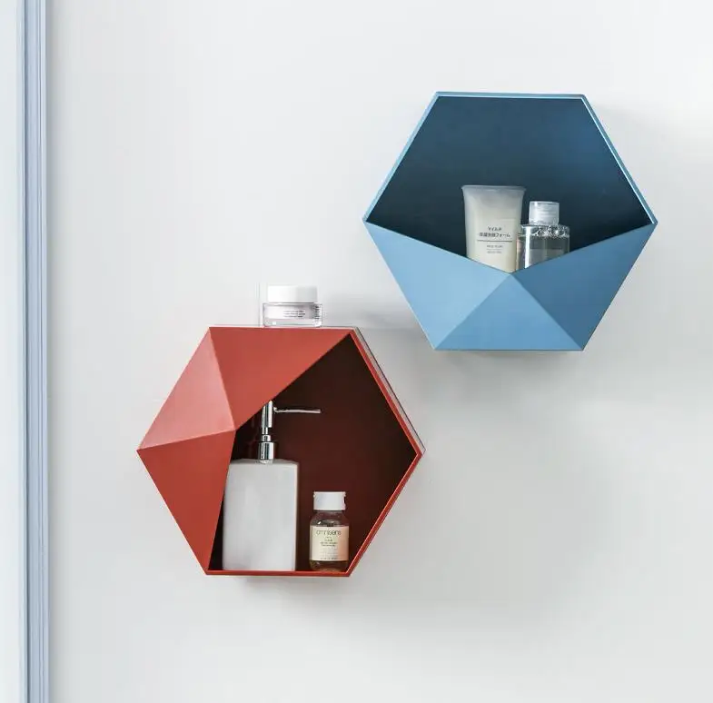 Геометрическая Шестигранная стойка для хранения настенное крепление плавающая