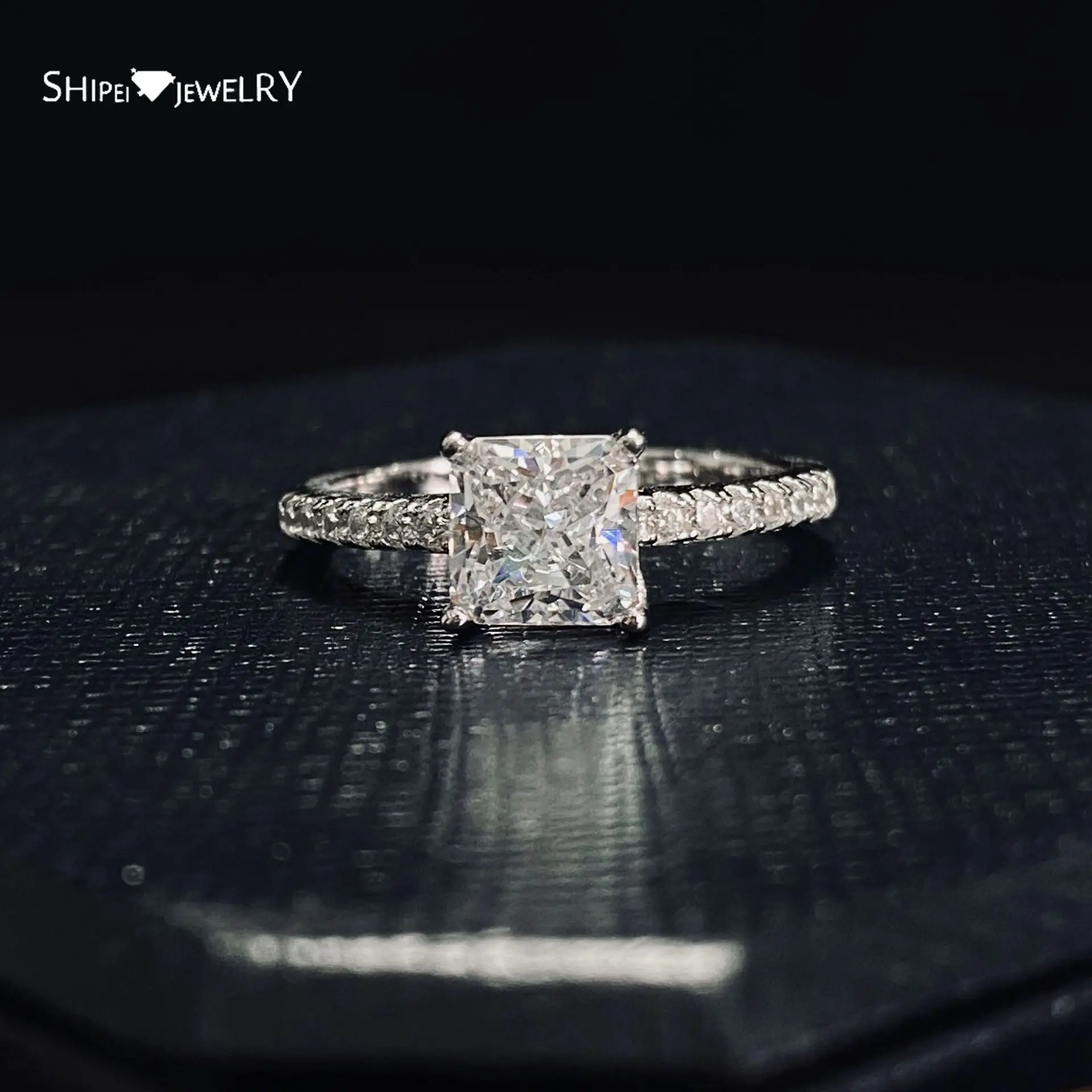 

Shipei 100% 925 Sterling Silver Created Moissanite Gemstone Wedding Engagement Classic Women Rings Fine Jewelry Gift Wholesale