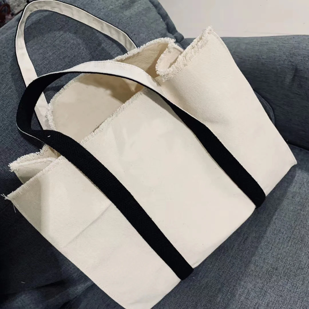 

luxury brand Canvas Shopping Bags Eco Reusable Foldable Shoulder Bag Large Handbag Fabric Cotton Tote Bag for Women Shopping