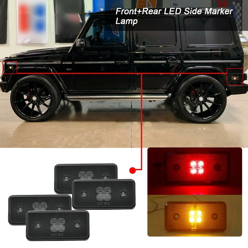

Car Front + Rear LED Side Marker Lights for Mercedes-Benz W463 G500 G550 G63 2002-2014