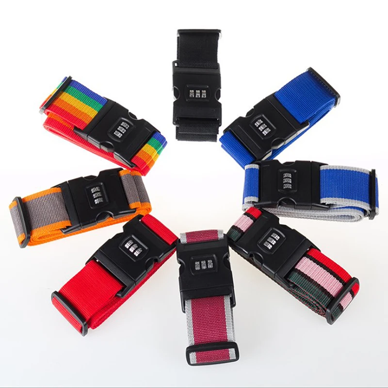 

2M Rainbow Password Lock Packing Luggage Bag With Luggage Strap