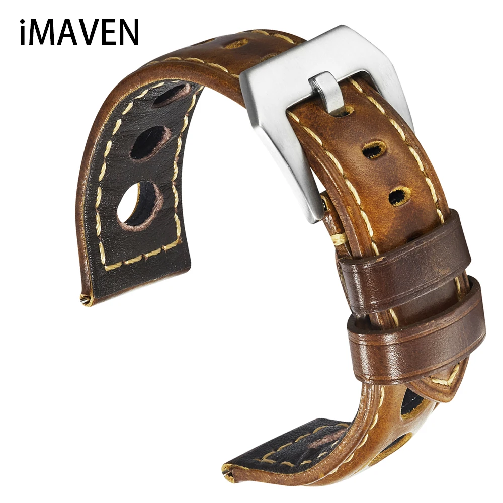 

Leather Watchband Bracelet 22mm For Galaxy Watch Active 2 High Quality Genuine Leather Watch Strap Breathable 22mm 24mm