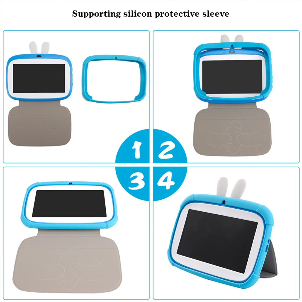 Hd экран 7 дюймов 2 + 32 ГБ четырехъядерный детский Android 11 Wifi Bluetooth Детский