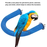 pet bird rough surfaced wooden wall suction cup perch pet stand stick platform rack cage toy for beak paw grinding stand