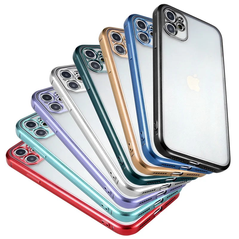

For iPhone 12 Case Luxury Electroplated Plated Case for iphone 11 11Pro Max 12Pro X XR XS Max SE2020 7 8 Plus Cover Silicon
