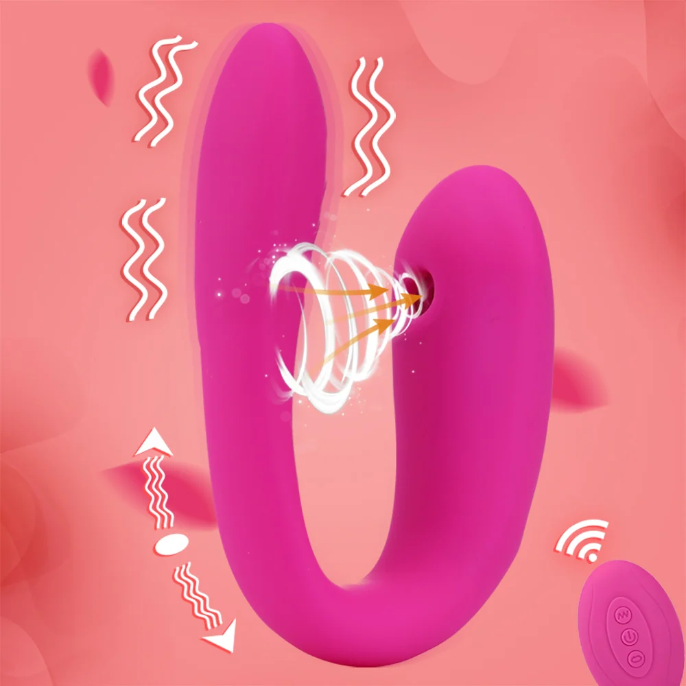 Двойная вибрация мастурбатор сосание клитора беспроводной пульт дистанционного