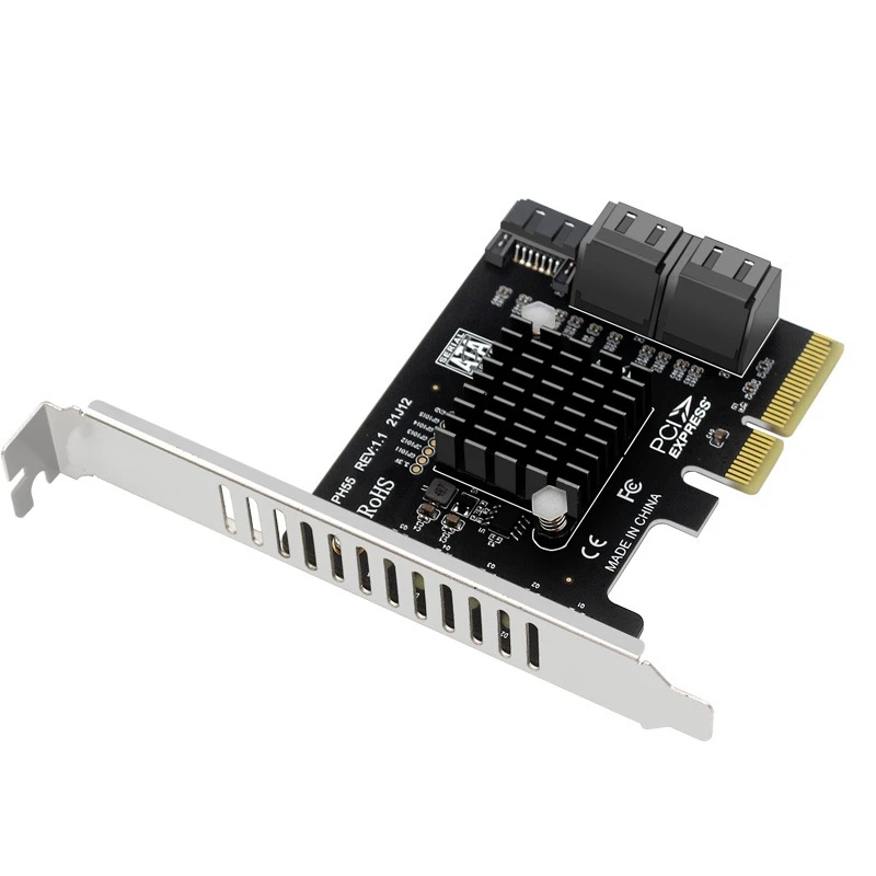 PCIE SATA Card PCI-E X4 to 5-Port 3.0 Expansion for Desktop Computers Jmb585 Supports Mac Os Windows Linux | Компьютеры и офис