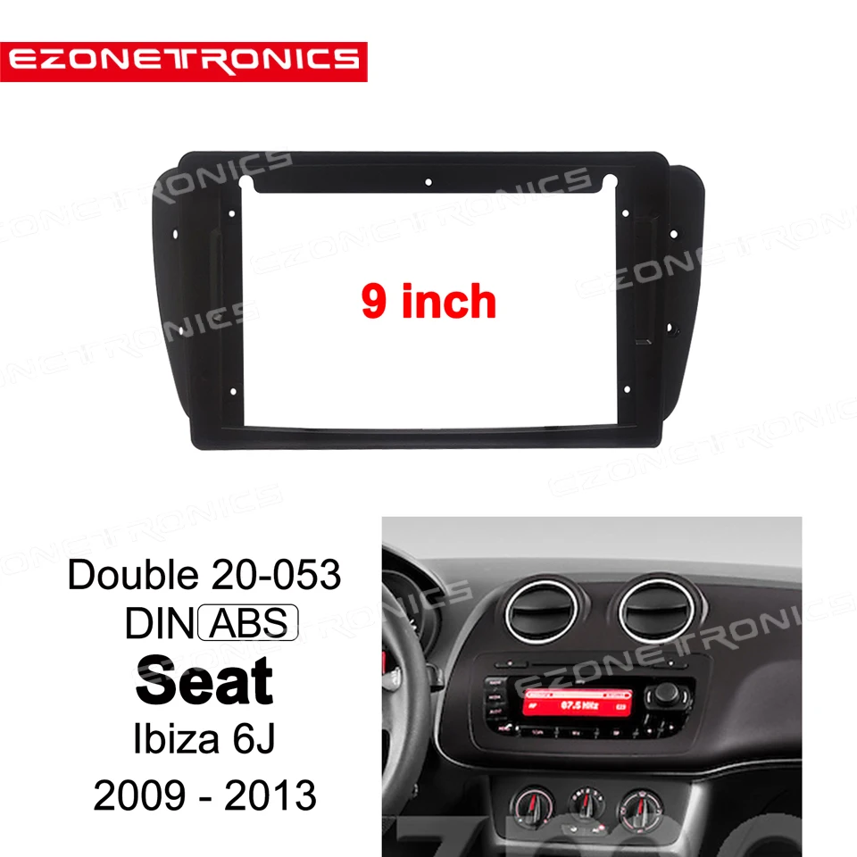 

2Din Car DVD only Frame Audio Fitting Adaptor Dash Trim Facia Panel 9inch For Seat Ibiza 6J 2009 - 2013 Double Din Radio Player