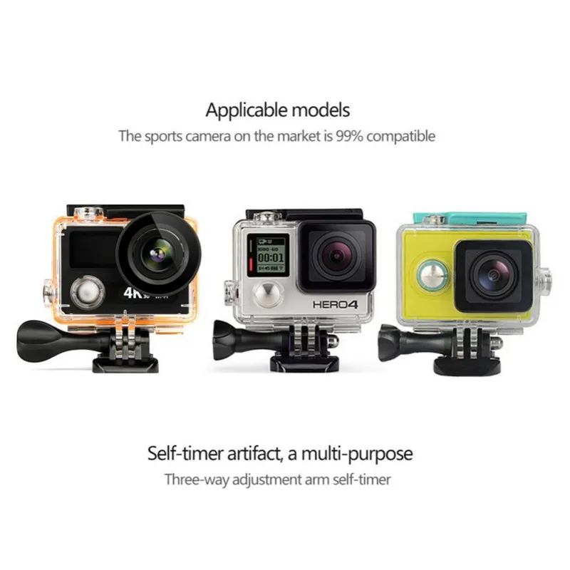 3 Way Grip Waterproof Monopod Selfie Stick Sports Camera Tripod Bracket Foldable Stand For Gopro Hero 5 6 4 for Xiaomi yi 4K