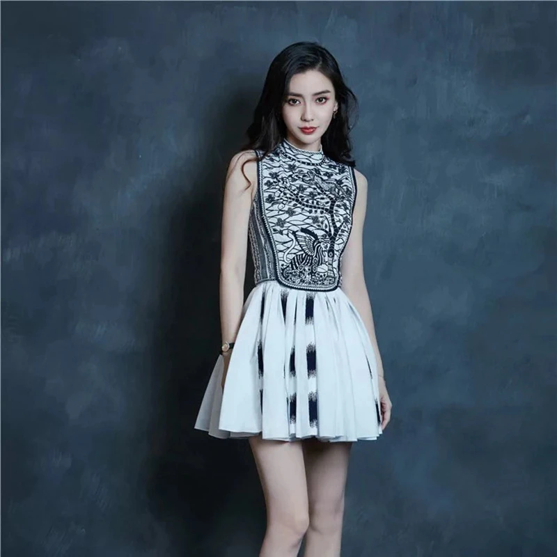 SIAM высокое качество винтажное платье мини женское с вышивкой короткое