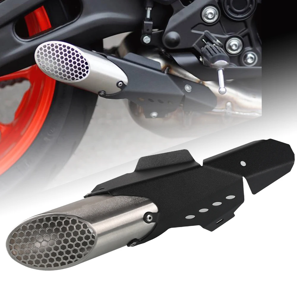 

FOR YAMAHA MT-07 2021 MT07 MT 07 Style exhaust cover protection New Original motorcycle exhaust pipe aluminium+stainless