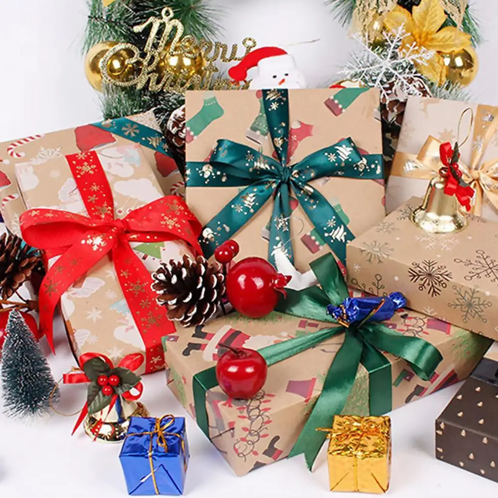 

10 Sheet Christmas Style Wrapping Paper Beautiful Kraft Paper DIY Adorable Snowflake Pattern Gift Wrapping Paper for Party 2021