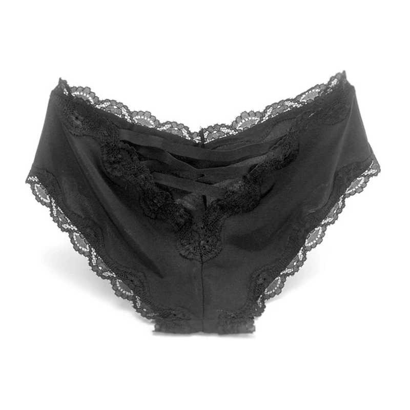 

Sexy Lace Women's Panties Comfortable Soft Breathable Hollow Panties Sweet and Sexy Cross Ribbon Hollow Low-Waist Panties A19180