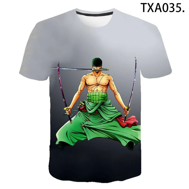 

Летняя футболка для мальчиков и девочек, Модный цельный топ с 3D принтом аниме, с коротким рукавом, уличная одежда для мужчин и женщин