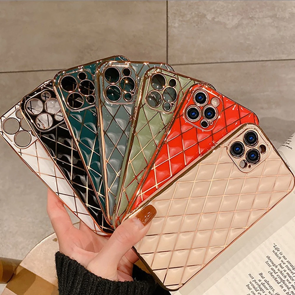 

Fashion Line Texture Phone Case for Iphone13 Pro Proamx Mini Full Coverage Phone Case Shockproof Wearable Cover