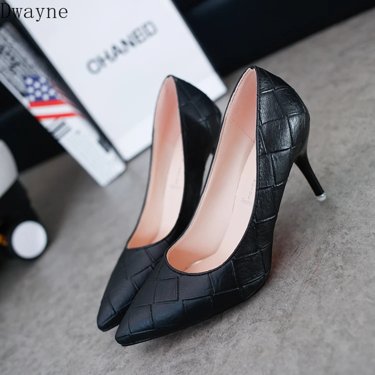 Новинка Сезон осень Классическая женская обувь Тонкие туфли с острым носком
