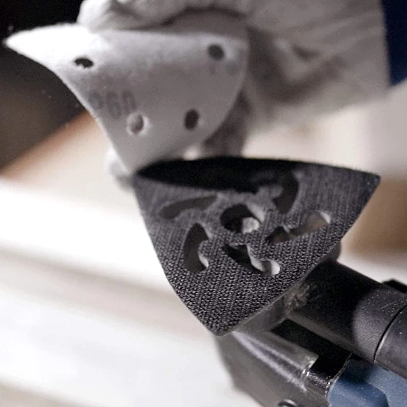 

150 Pieces Triangular Sandpaper 6 Holes 93 X 93 X 93 Mm 40/60/80/120/180/240 Sandpaper for Sanding Machines