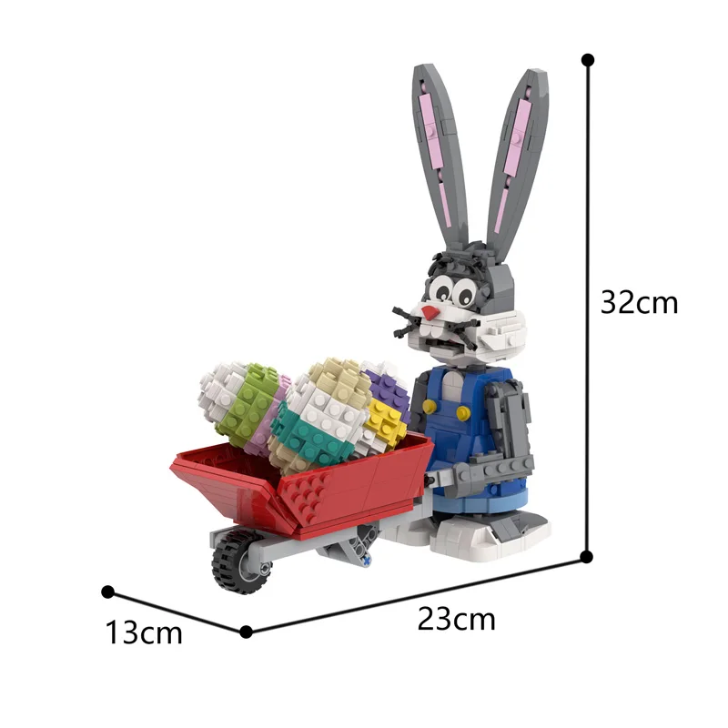 

MOC Building Block Easter Day Gift Cute Rabbit Baby Egg Bunny Decoration Animal Toy DIY Model For Children's Girl Gifts Boy Kid
