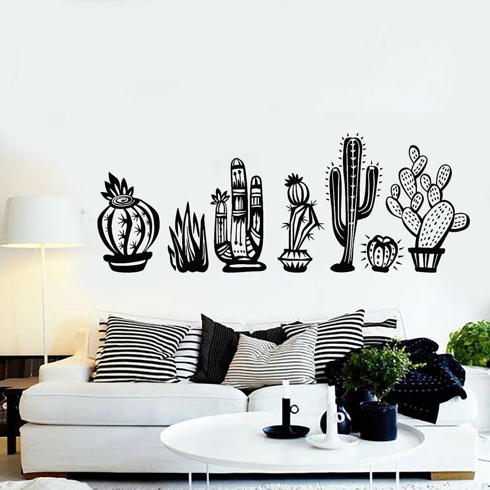 

Cactus Vinyl Wall Decal Cactus Collection Plant Desert Window Sticker Nature Flower Stickers Kids Room Baby Nursery Decor M54