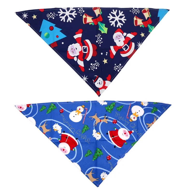 

Elk Print Pet Dog Bandana Small Dog Cat Scarf Christmas Polyester Dogs Puppy Bandanas Bibs Summer Pet Grooming Accessories