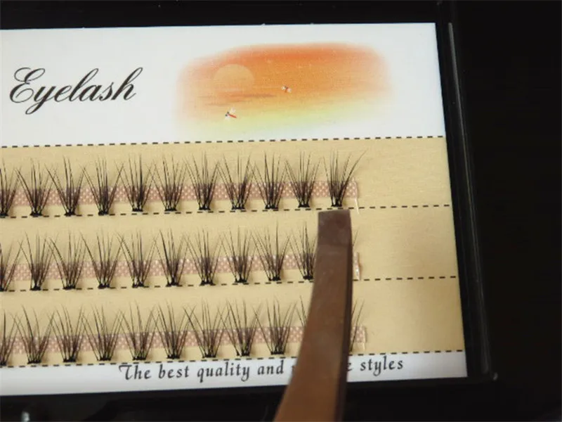 Мода 60 шт Профессиональные макияжи отдельных кластеров ресницы 6/8/10/12 мм прививка