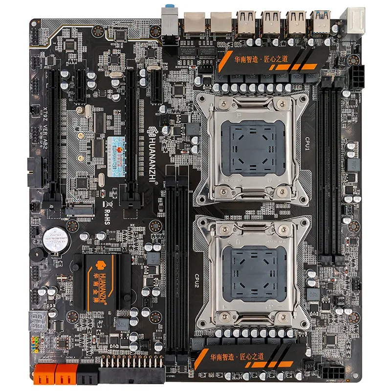 HUANANZHI X79-4D двойной Процессор материнская плата для Intel X79 LGA 2011 E5 2680V2 DDR3 1333/1600/1866 МГц