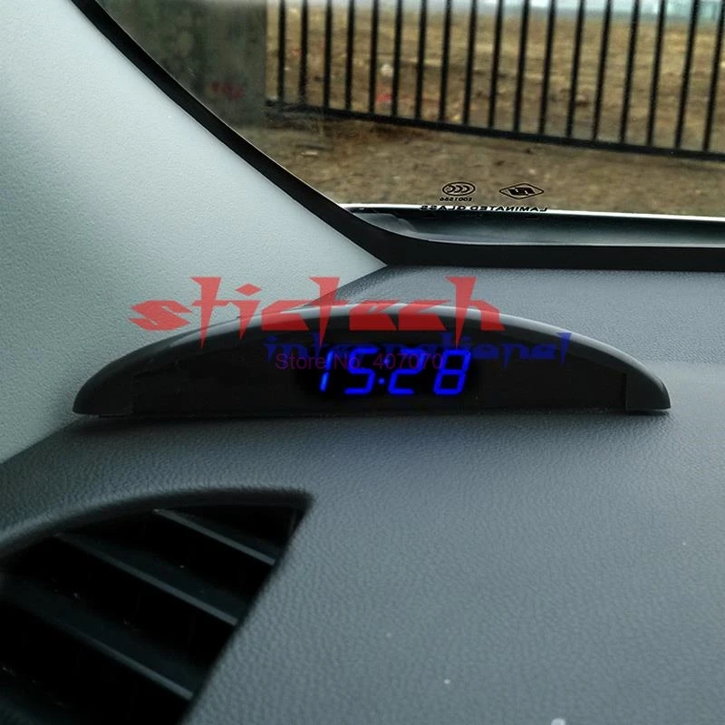 by DHL or Fedex 100pcs Car cheapst LED Digital Auto Clock Thermometer for Vehicle Trunk 12V Time Display with Memory Function | Автомобили