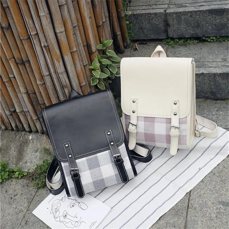 2019 женские рюкзаки Классический Клетчатый Рюкзак вместительный школьный ранец