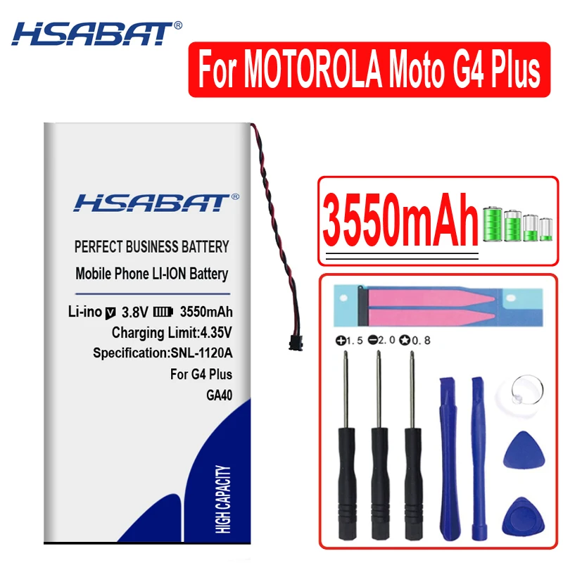 HSABAT GA40 3550 мА/ч, Батарея для Motorola Moto G4 для Motorola Moto G4 плюс XT1625 XT1622 XT1644 XT1643 SNN5970A