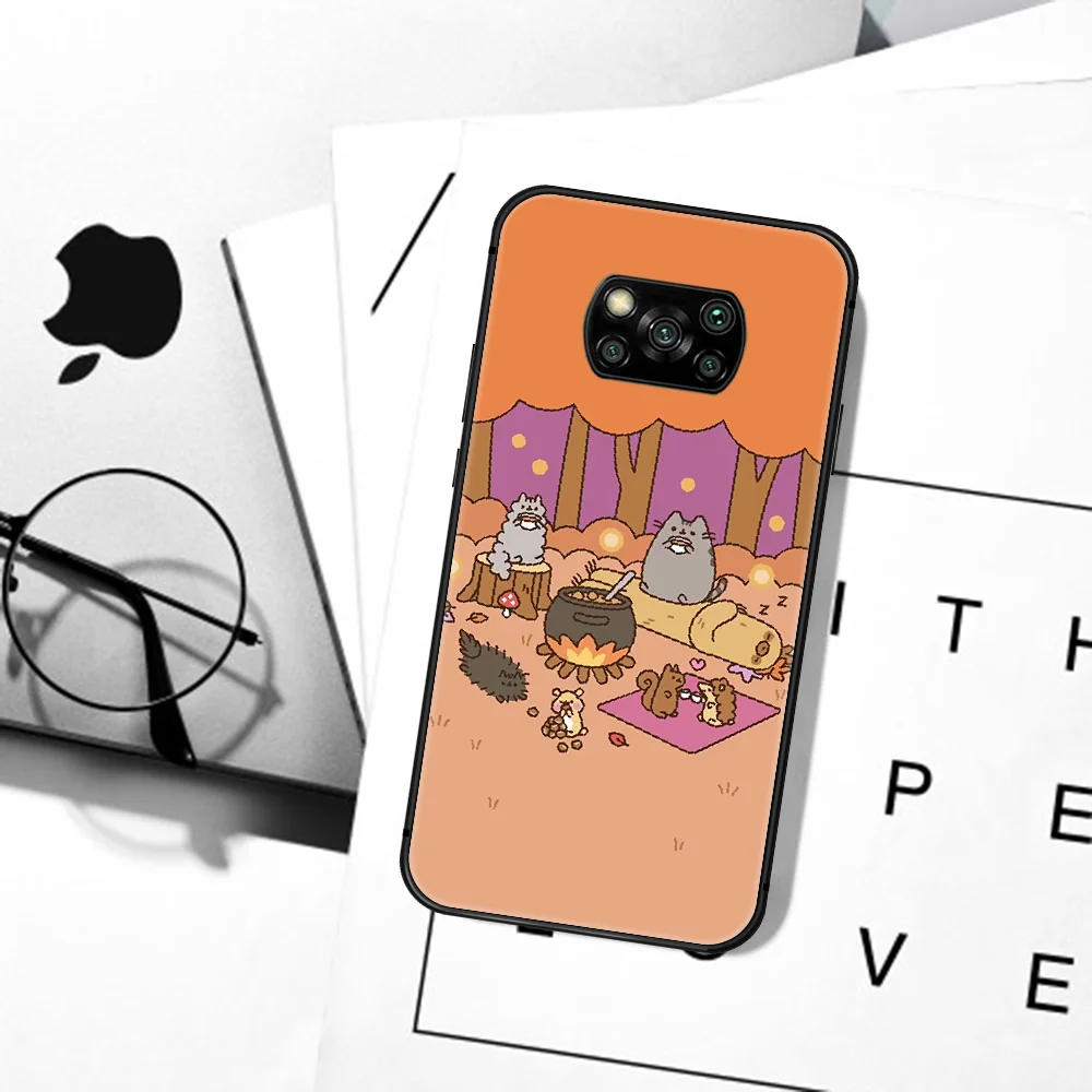 

Cute Pusheen Cartoon Cat Phone Case For Xiaomi Mi Note 10 A3 9 MAX 3 A2 8 9 10 11 Lite Pro Ultra black Back Silicone Hoesjes