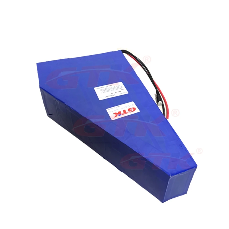 Треугольная перезаряжаемая литиевая батарея для электровелосипеда 72 в 20 Ач 3000 Вт