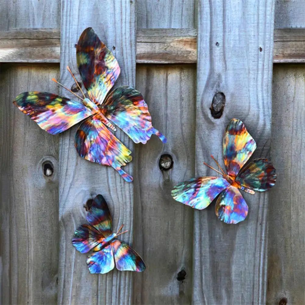Красочные подвесные украшения в виде бабочки и стрекозы металлические статуи