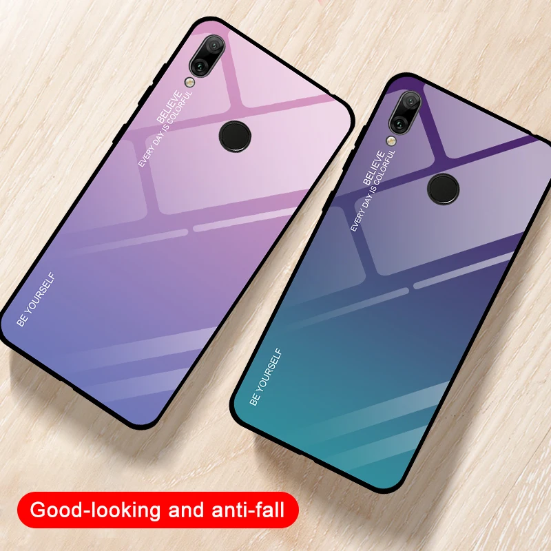 Роскошный чехол для телефона из закаленного стекла huawei Y9 Y7 Y5 Y6 Prime 2019 2018 защитный