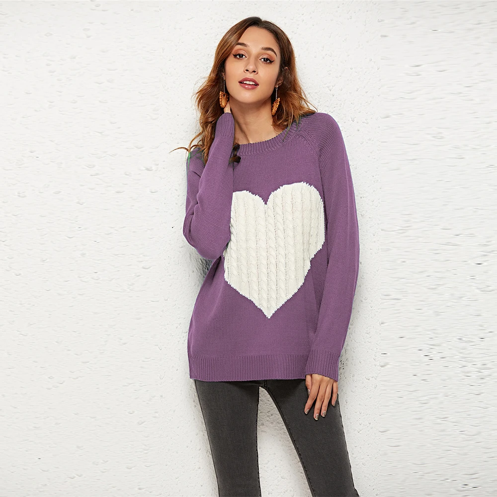 Осенне-зимний свитер для женщин повседневный мягкий вязаный с длинным рукавом и