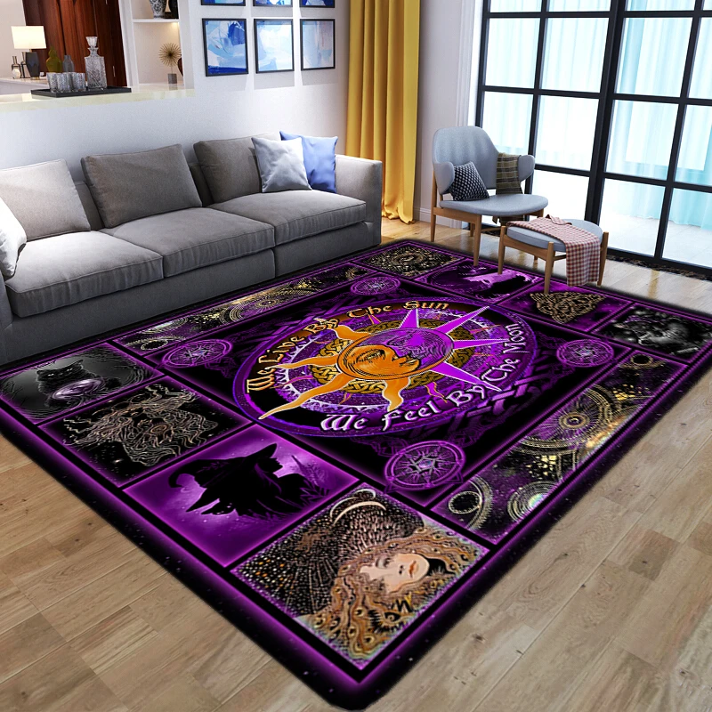 

Ковры с 3D-принтом «Purple Magic Witch» для дома, гостиной, спальни, Нескользящие коврики, Детская игровая палатка, мягкий напольный коврик, детский и...