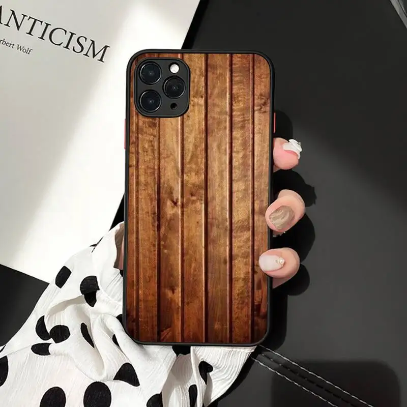 

Wood Grain Pattern painting Phone Case matte transparent For iphone 7 8 11 12 plus mini x xs xr pro max cover