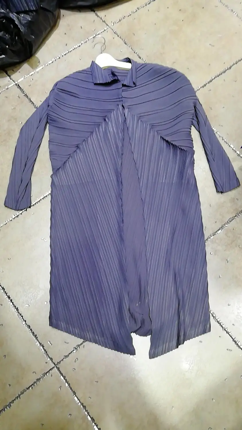 MIYAKE плиссированная Длинная женская ветровка MIYAKE со складками FA116 - Цвет: Серый