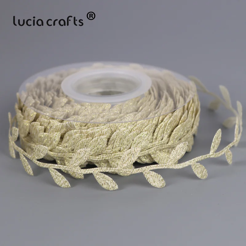 Lucia crafts 1 рулон/лот(10 метров/рулон) 30 мм листья отделка украшения лист ленты DIY ткань аппликации швейная одежда Q0708