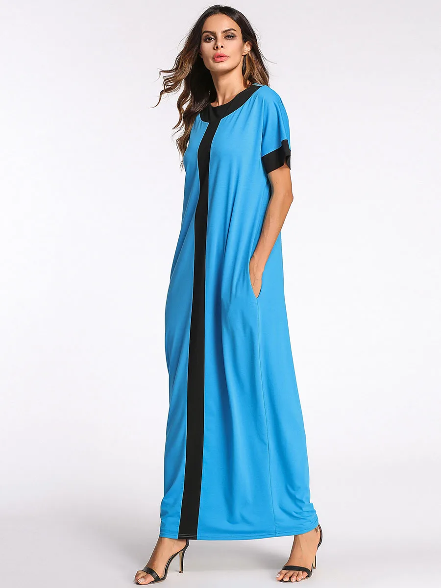 Мусульманские халаты Европа и Ближний Восток контрастные цвета платье свободные